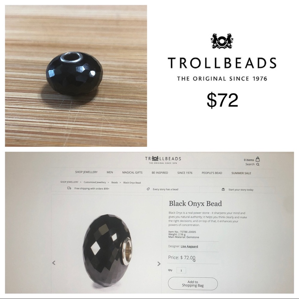 Trollbeads - Black Onyx Bead